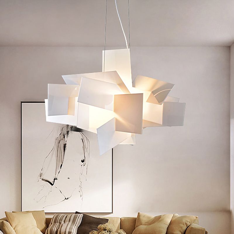 Ritta Art LED Suspension Blanc Rouge Métal Acrylique Salon