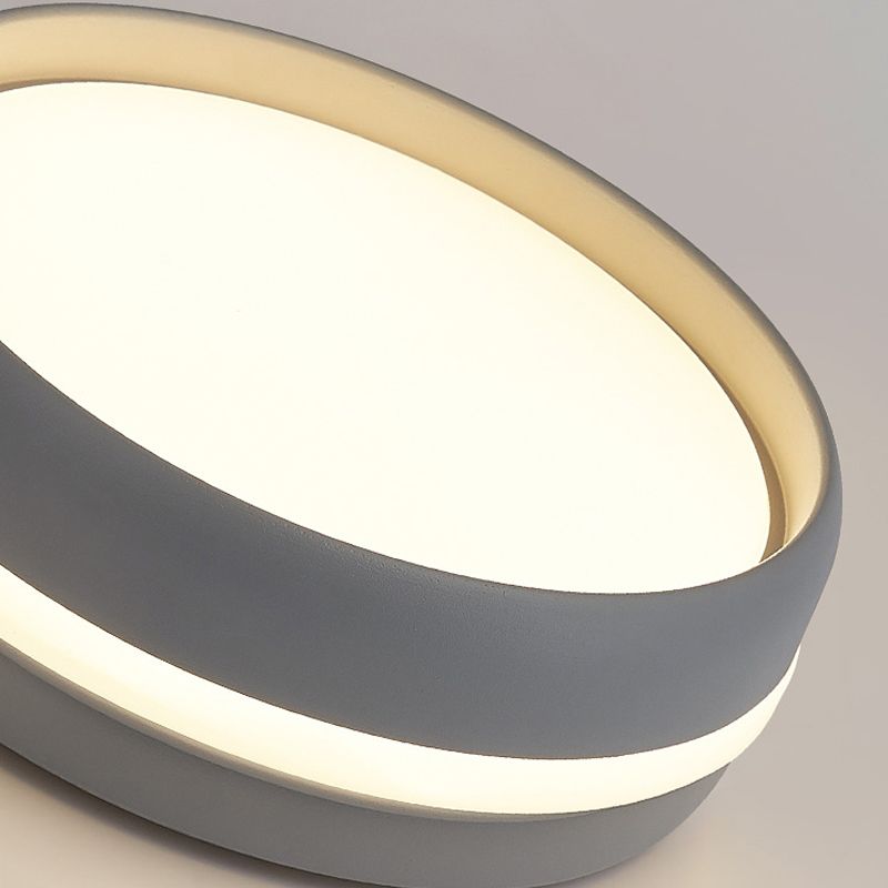 Arisha Plafonnier Rond Moderne, Métal, Noir/Gris, Salon