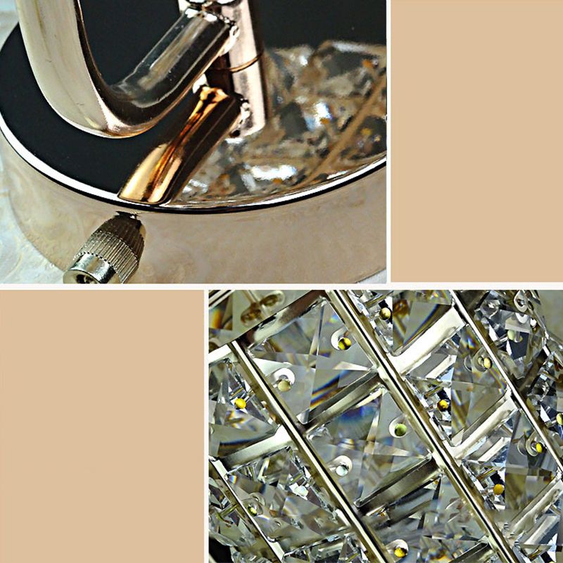 Kristy Applique Murale Cylindrique Luxe, Cristal/Métal, Or/Chromé, Salon