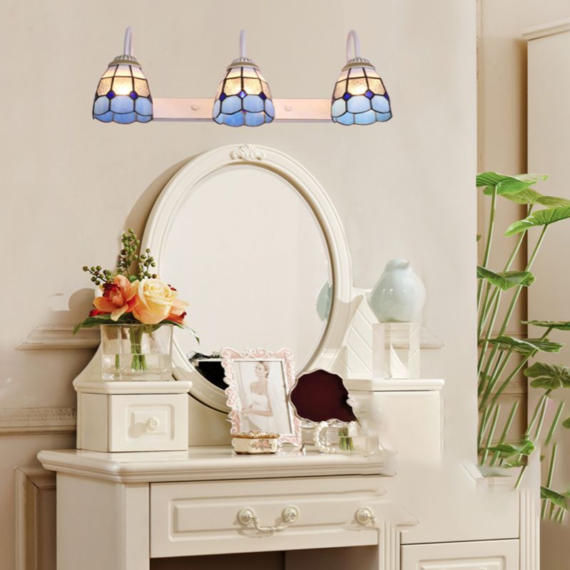 Tiffany Applique Murale de Vanité Fleur Tiffany, Verre/Métal, Chambre