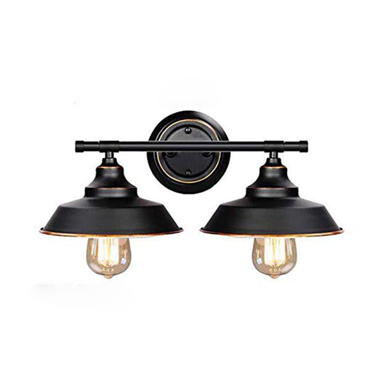Silva Applique Plateau Murale Rétro, Métal, Noir, Salon/Chambre