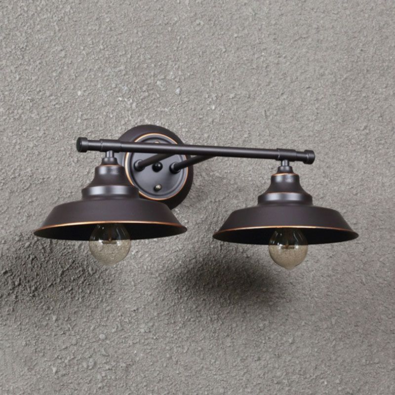 Silva Applique Plateau Murale Rétro, Métal, Noir, Salon/Chambre