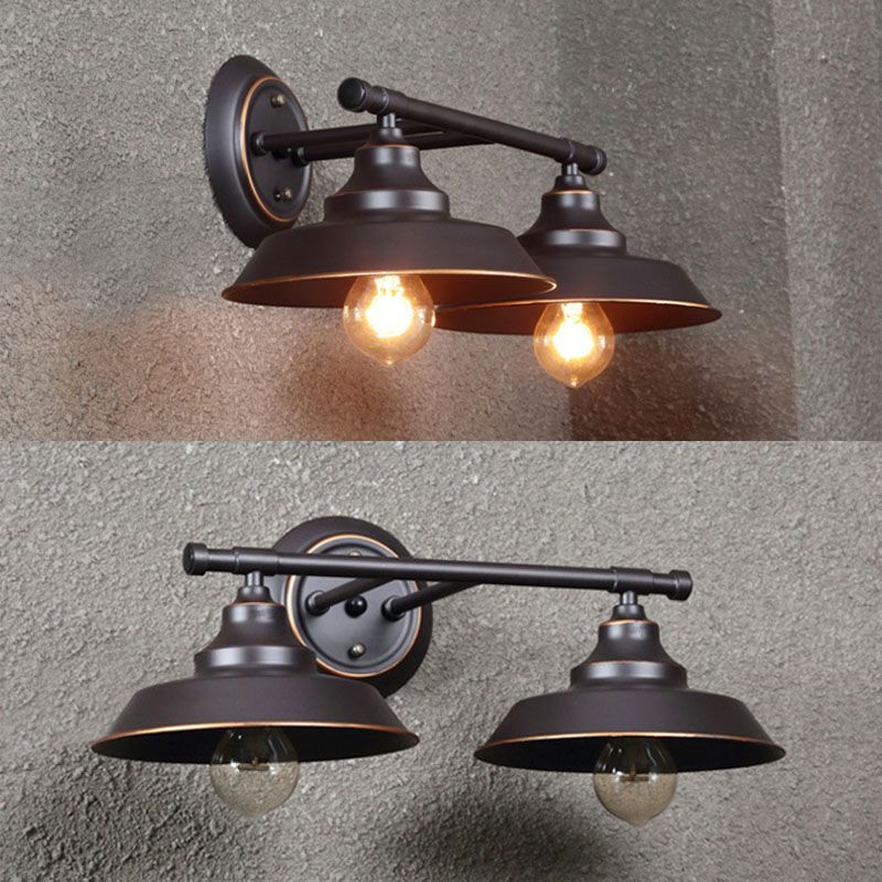 Silva Applique Plateau Murale Rétro, Métal, Noir, Salon/Chambre