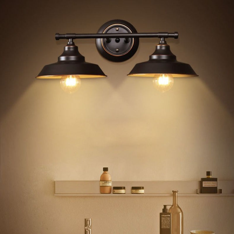 Silva Applique Plateau Murale Rétro, Métal, Noir, Salon/Chambre