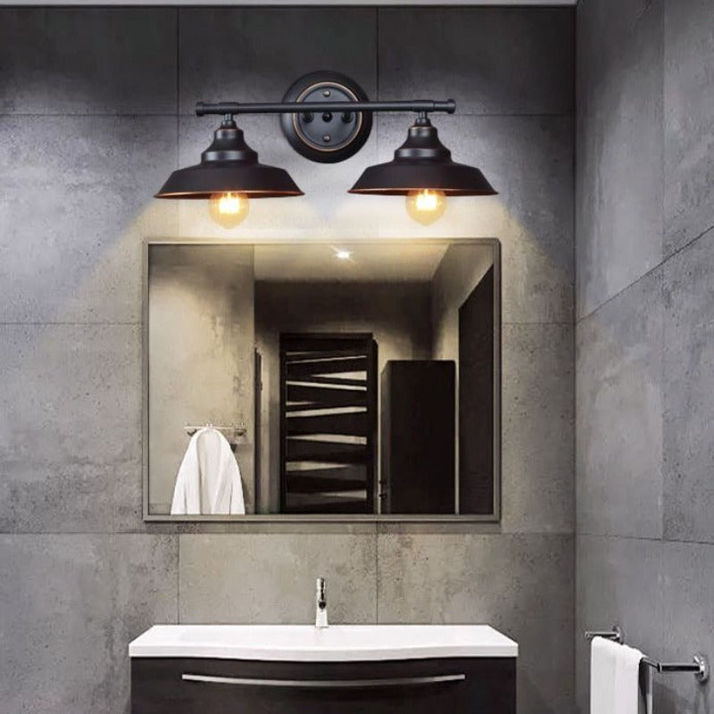 Silva Applique Plateau Murale Rétro, Métal, Noir, Salon/Chambre