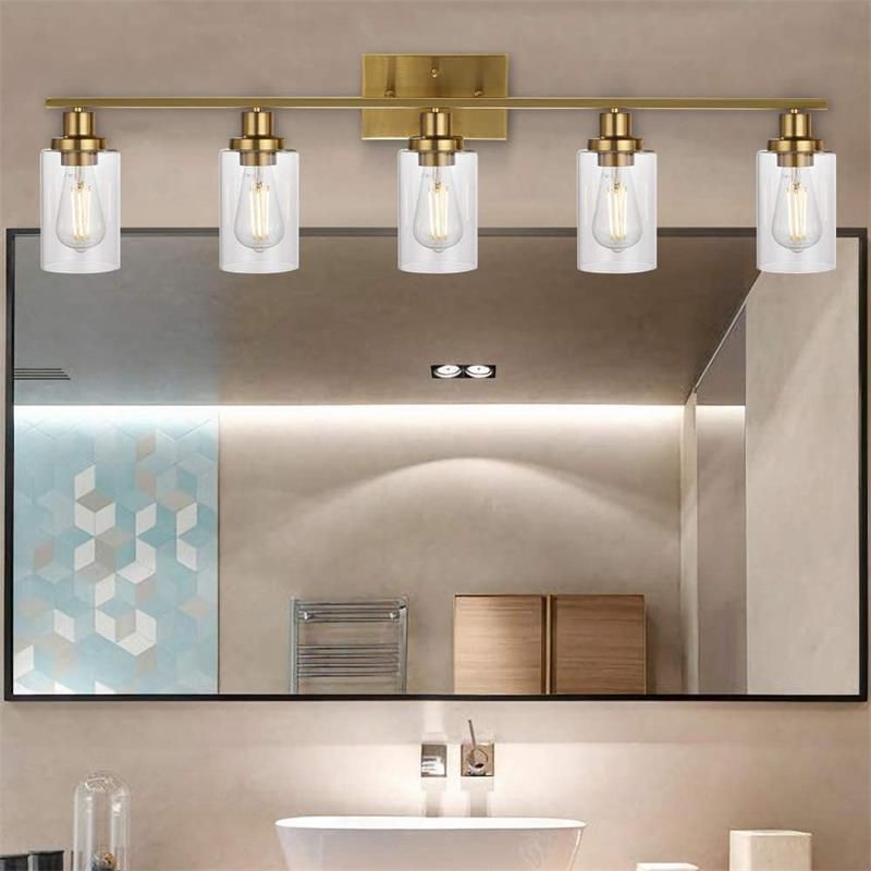 Silva Applique Murale Miroir Cylindrique Moderne, Verre/Métal, Noir/Or/Nickel, Chambre
