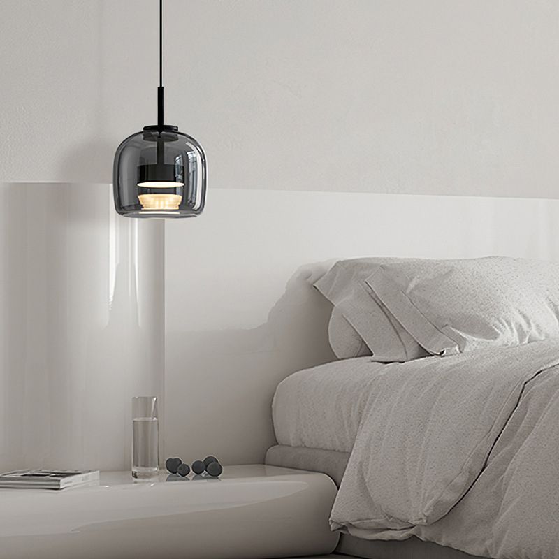 Valentina Suspension Dôme Moderne, Verre, Noir, Salon