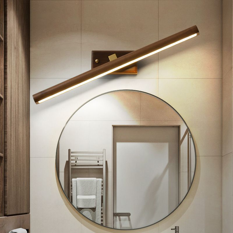 Muto Applique Murale Moderne et Minimaliste avec Miroir, Bois, Salle de Bain