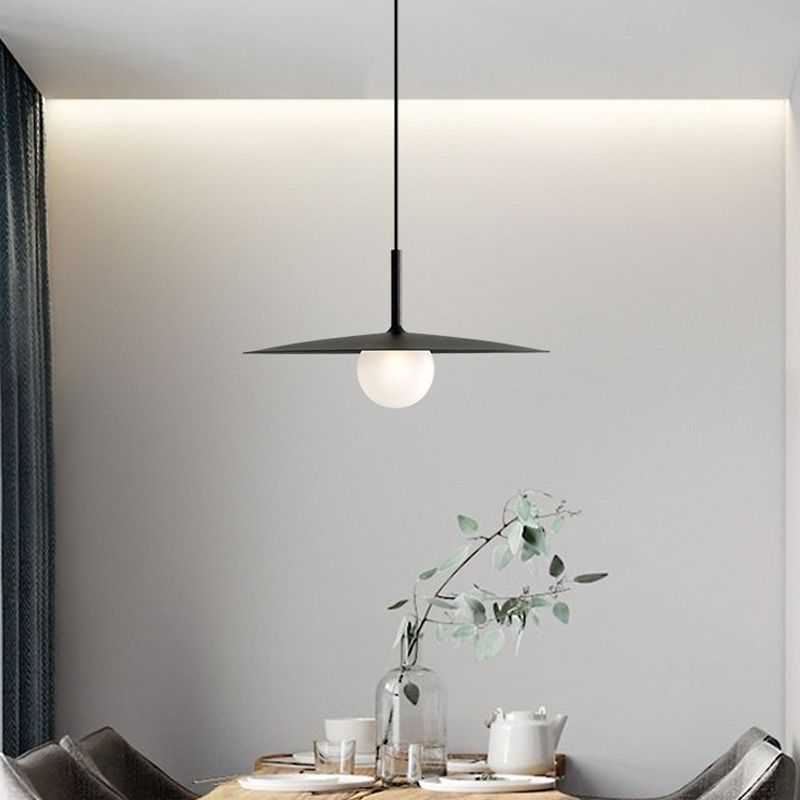 Arisha Suspension Dôme Moderne, Métal /Verre, Noir/Blanc/Grise, Chambre