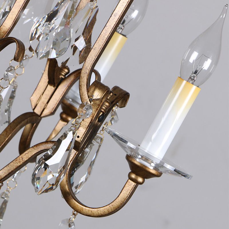 Silva Vintage LED Suspension Laiton Métal Cristal Salon Chambre à coucher
