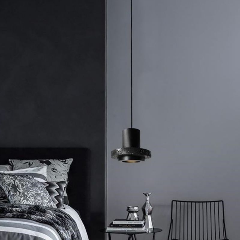 Arisha Suspension Cylindre Moderne, Pierre, Noir, Chambre