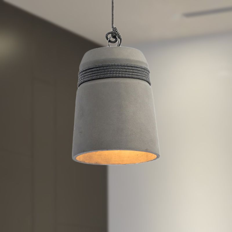 Arisha Luminaires Suspensions Cylindre Industriel Métal/Ciment Gris Chambre/Salon