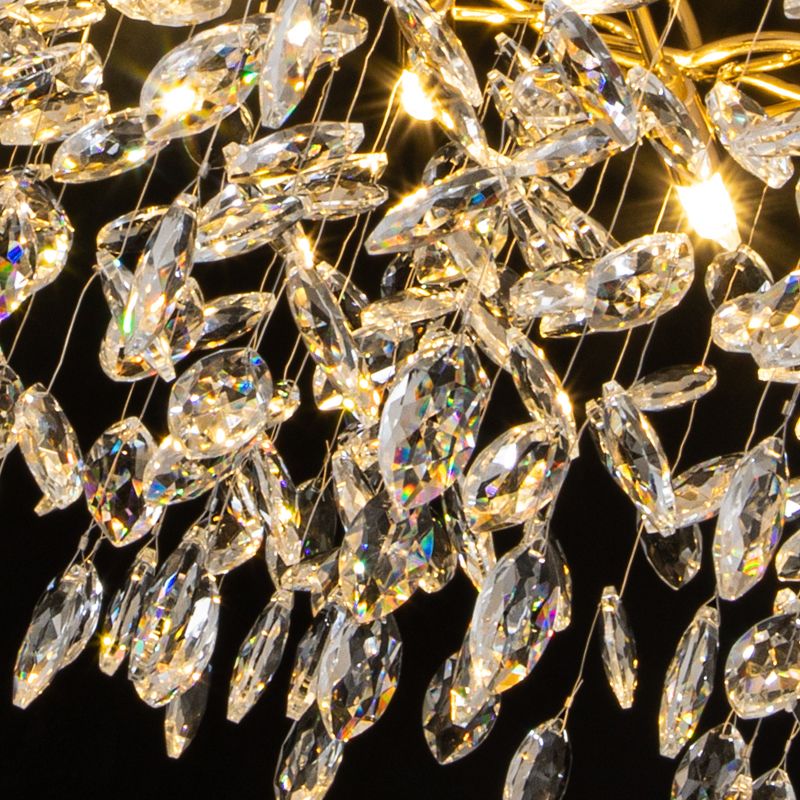 Kristy Lustre Branche Moderne Cristal/Métal Doré Salon