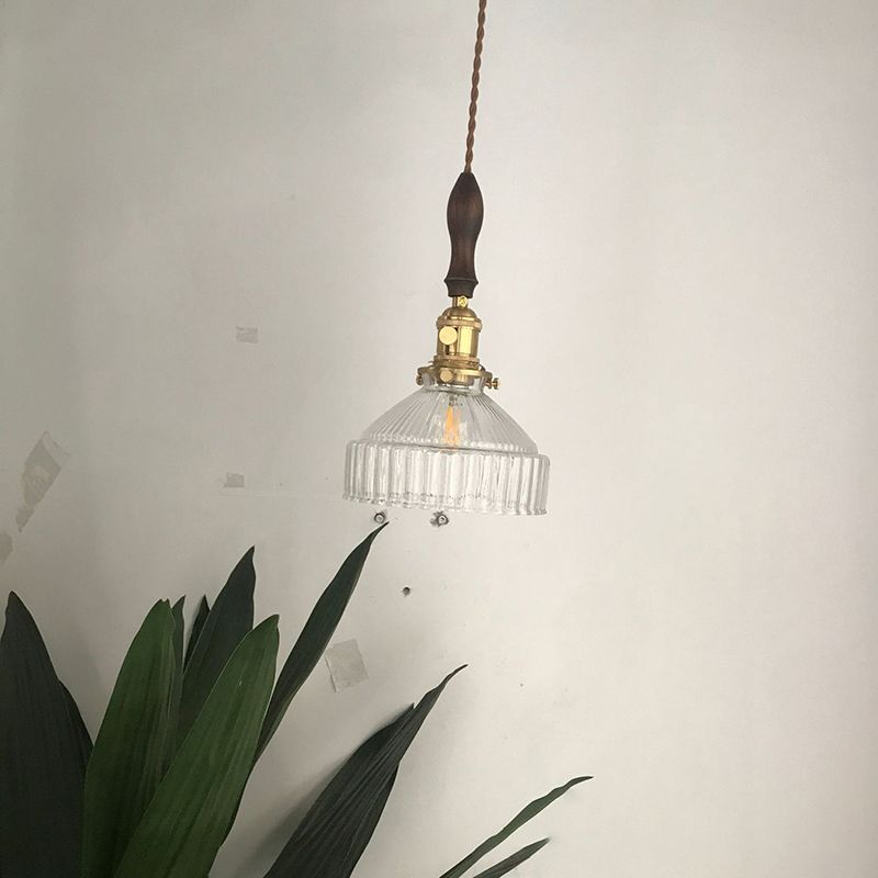Arisha Vintage LED Suspension Laiton/Noire Verre Salle à Manger
