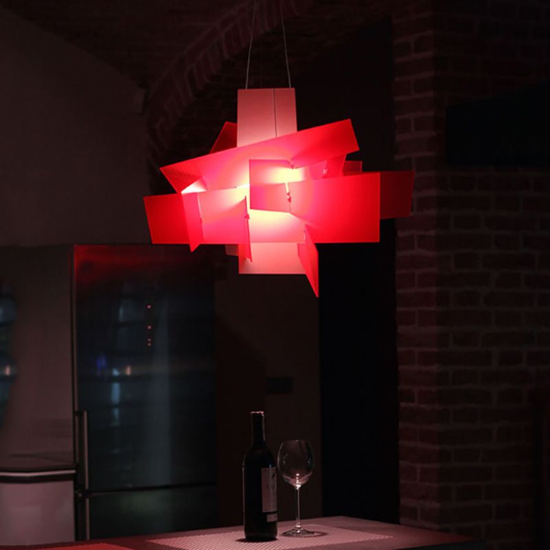 Ritta Art LED Suspension Blanc Rouge Métal Acrylique Salon
