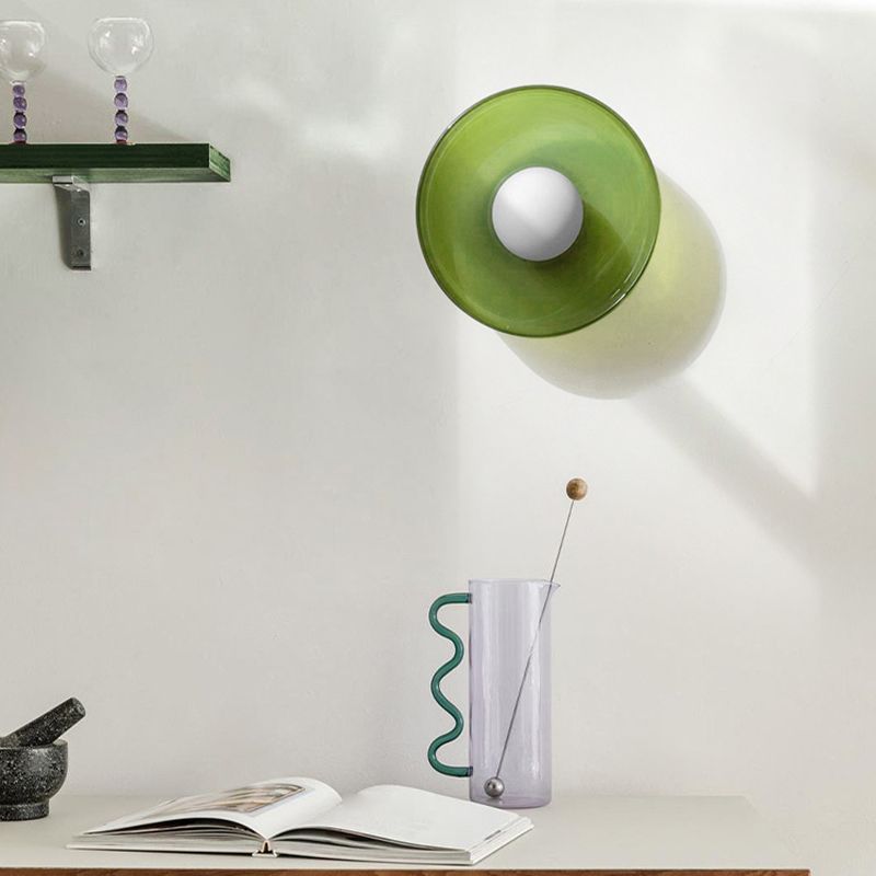Arisha Plafonnier Dôme Moderne, Verre/Métal, Blanc/Vert/Orange, Salon