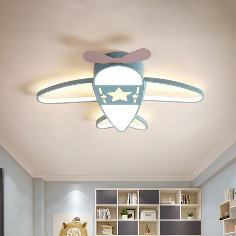 Valentina Moderne LED Plafonnier Bleu Rose Métal Acrylique Salon