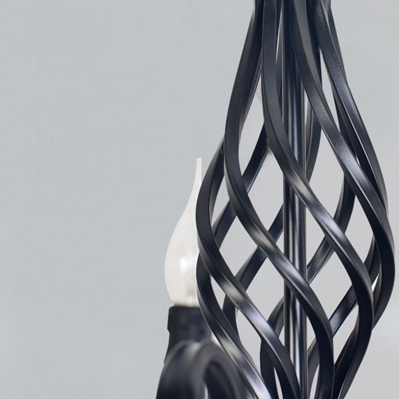 Sliva Lustre Lanterne Retro, Metal/Verre, Blanc/Noir, Salon