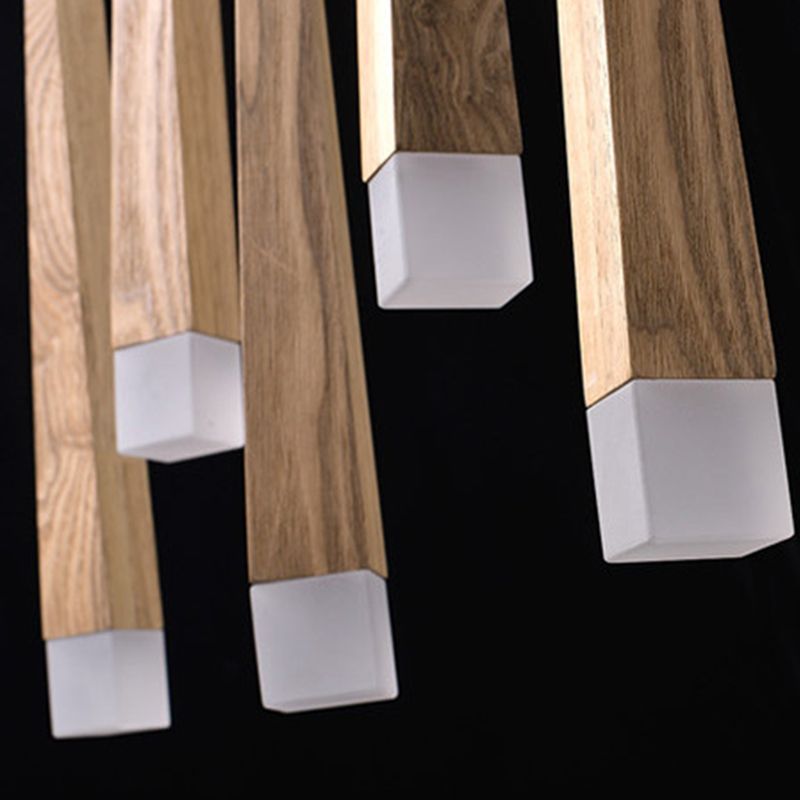 Muto Linéaire LED Suspension Bois/Acrylique Chambre à coucher Salle à manger