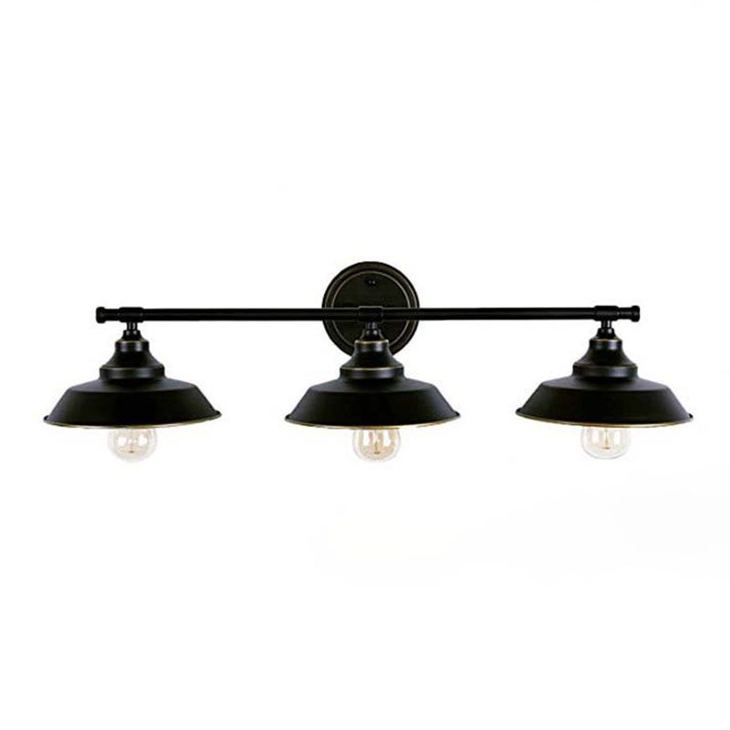 Silva Applique Plateau Murale Rétro, Métal, Noir, Salon/Chambre