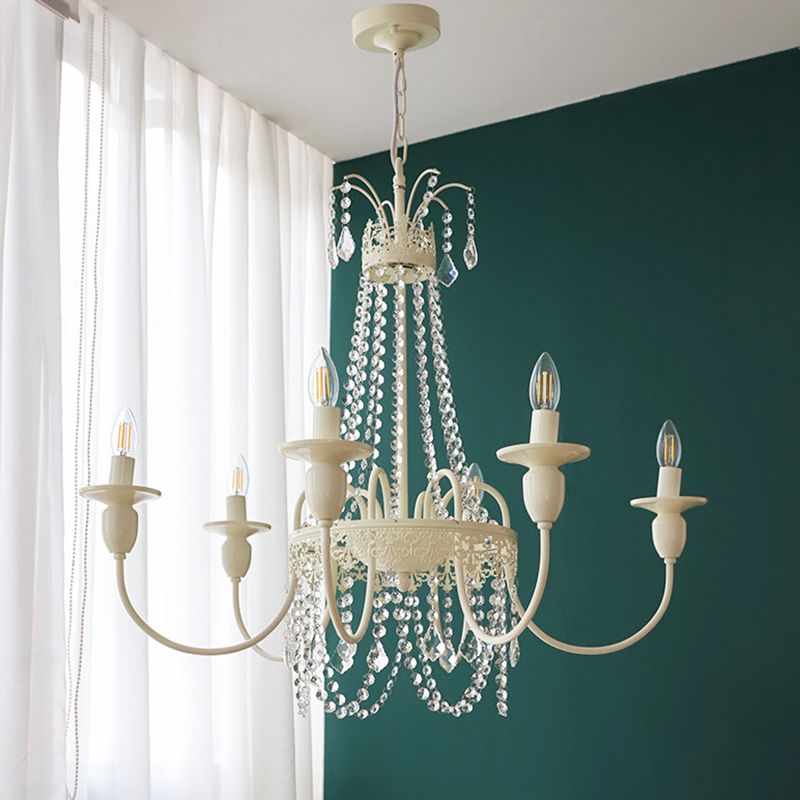 Sliva Lustre Lanterne Retro, Metal/Cristal, Blanc, Salon