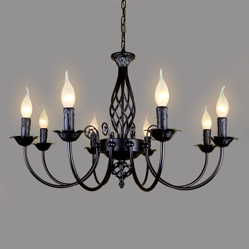 Sliva Lustre Lanterne Retro, Metal/Verre, Blanc/Noir, Salon