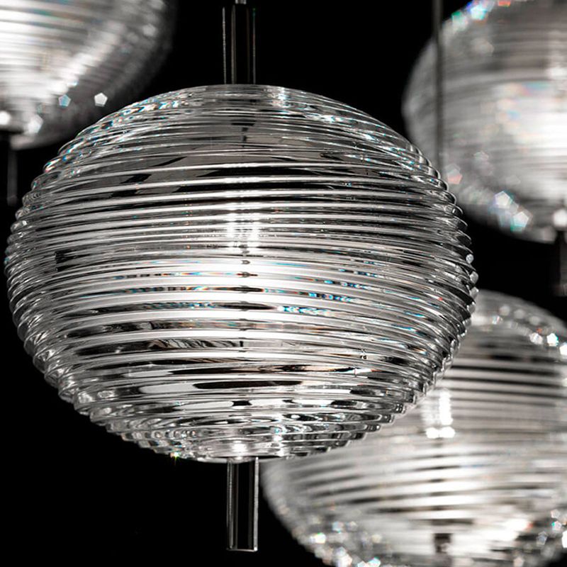 Valentina Suspension Globe Moderne, Verre/Métal, Noir/Or, Chambre