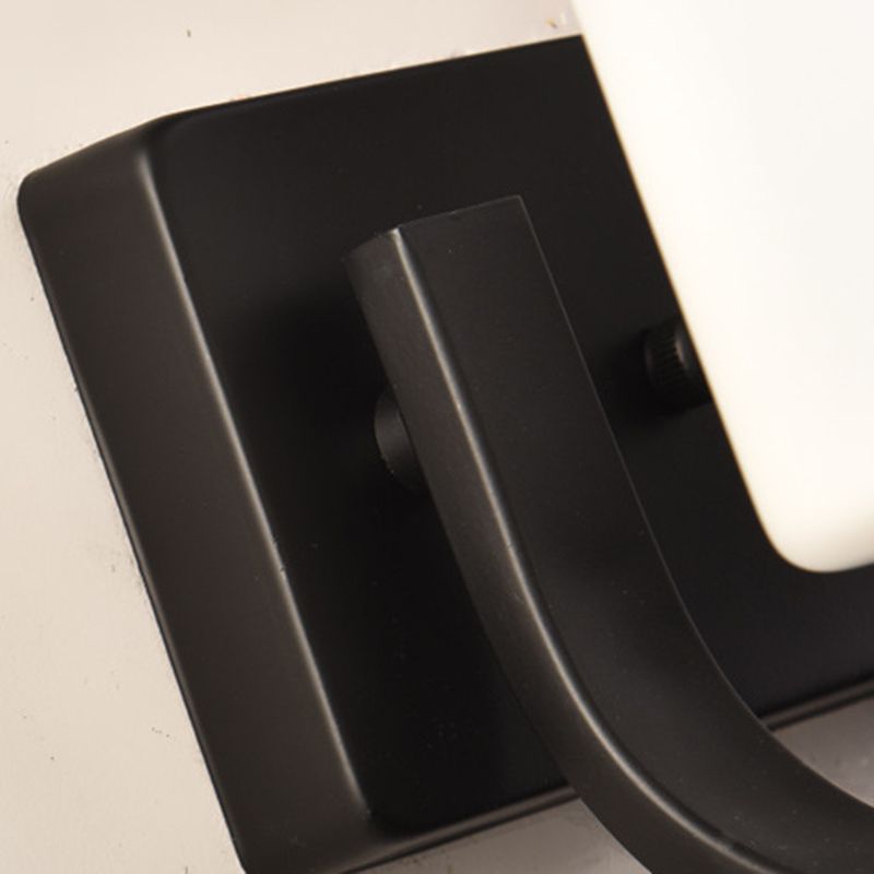 Tiffany Applique Murale Miroir Cylindrique Moderne, Verre/Métal, Noir/Chromé, Salon