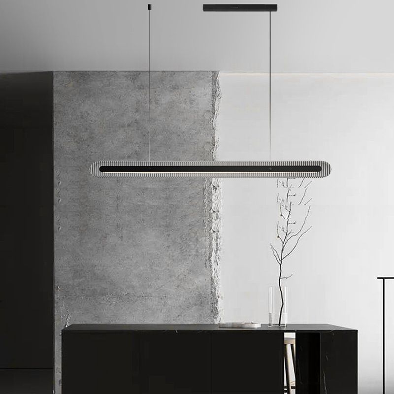Arisha Luminaires Suspensions Linéaire Moderne Métal Noir Salon/Chambre à Coucher