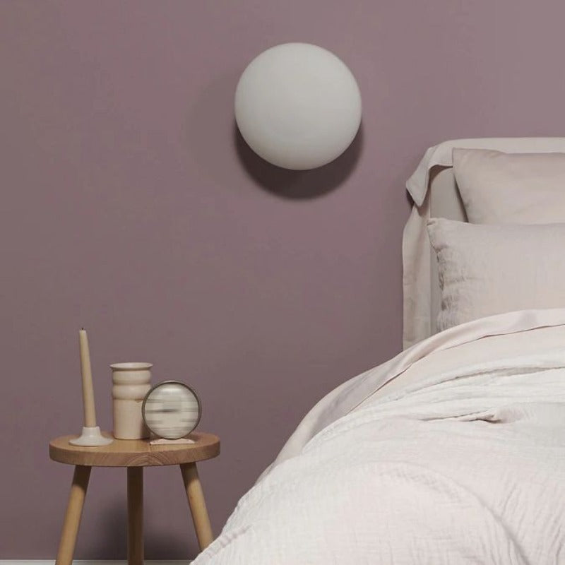 Valentina Applique Murale Globe Minimaliste, Métal/Verre, Blanc, Salle de Bain