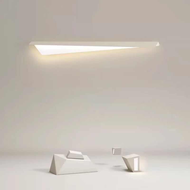 Arisha Applique Murale Géométrique Minimaliste, Métal, Blanc, Salon