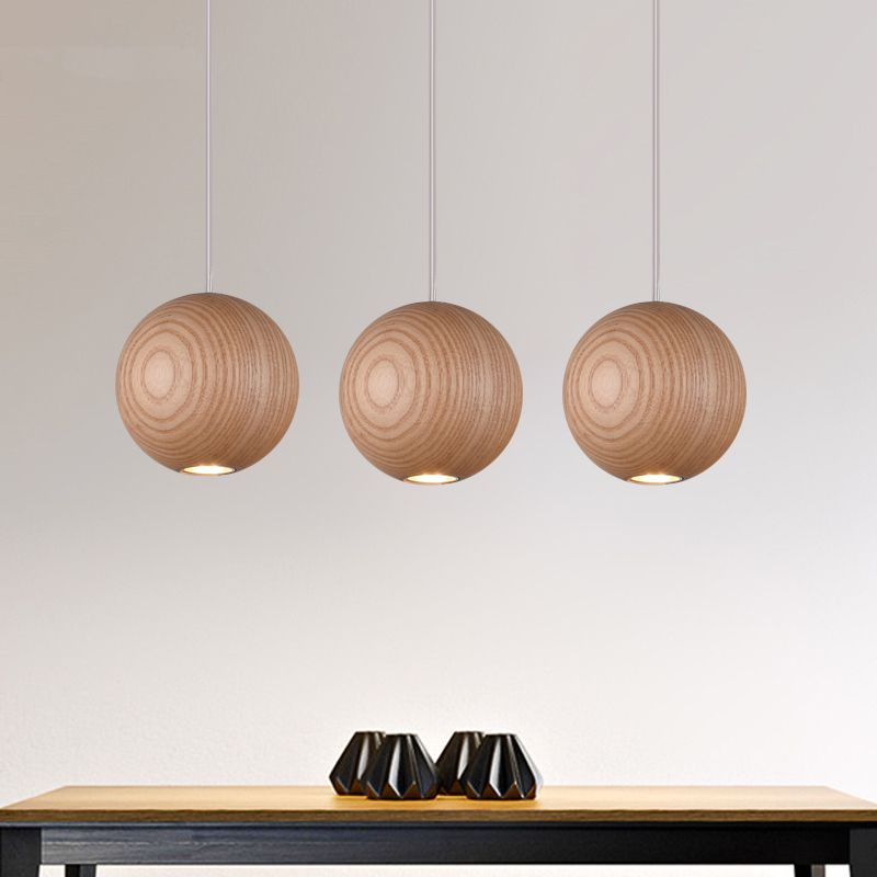 Muto Ball Cluster LED Suspension Bois Salon Chambre à coucher