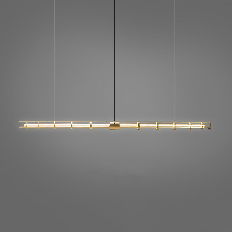 Ray Suspension Linéaire Moderne, Métal/Verre, Doré, Salon