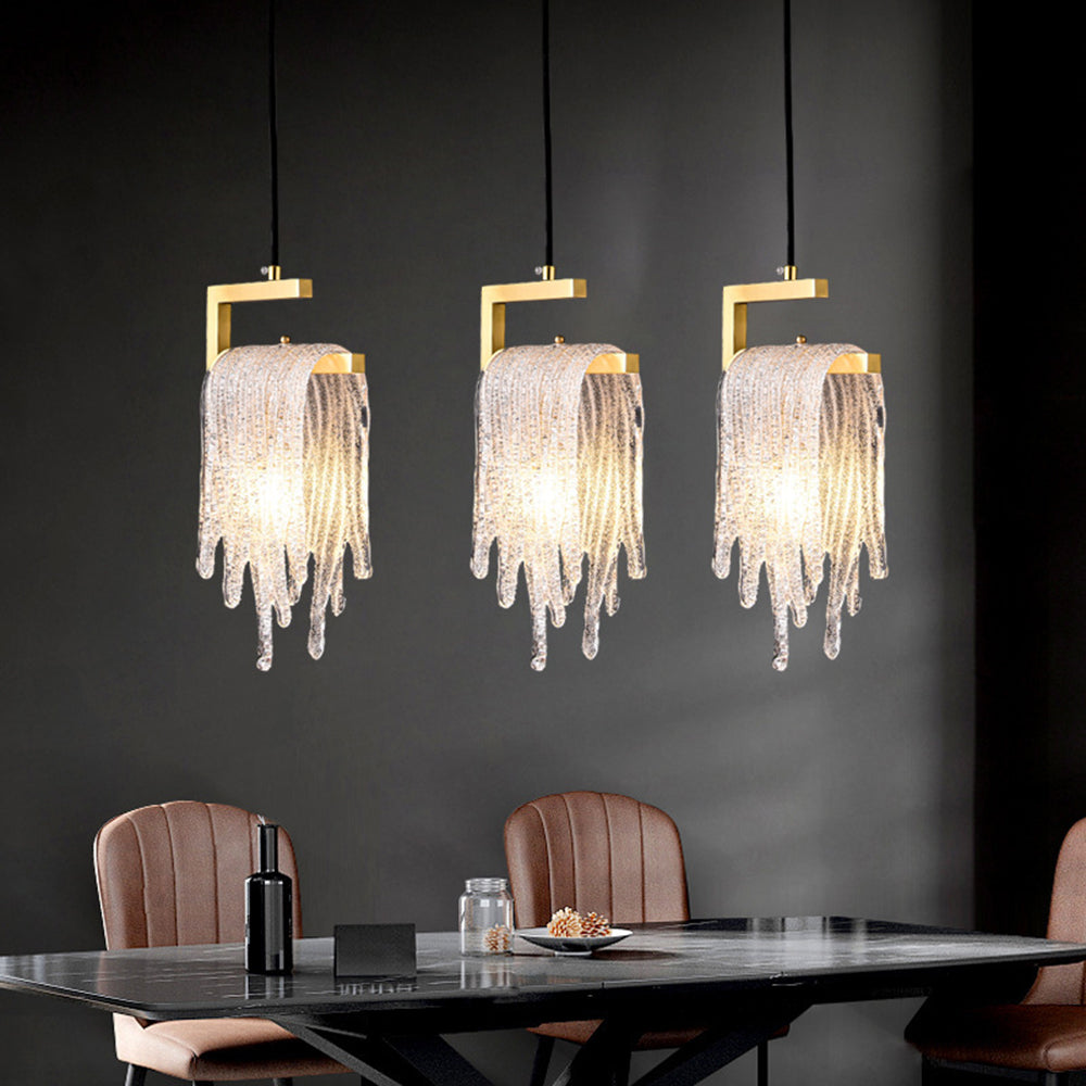 Kristy Suspension Irrégulier Contemporaine, Cristal/Cuivre, Transparent, Salon