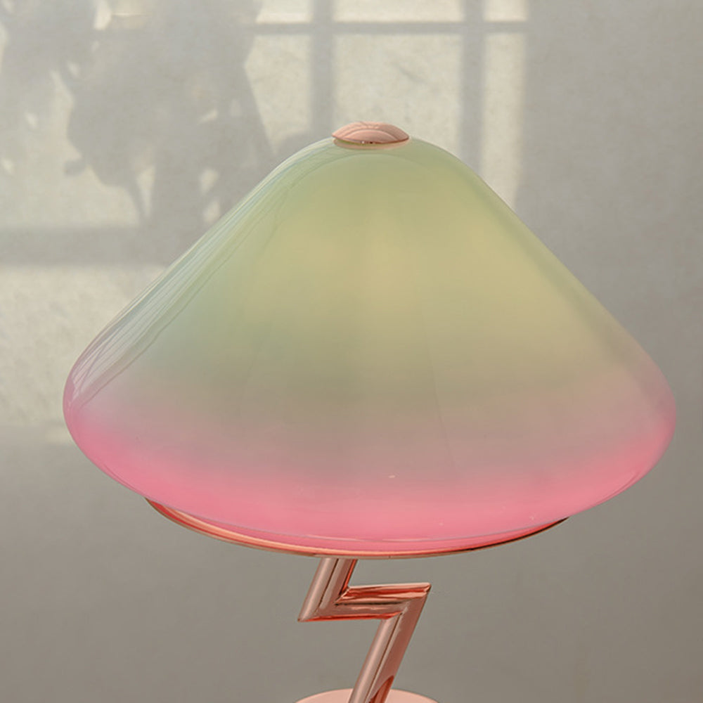 Valentina Lampe de Table Champignon Moderne, Verre/Métal, Coloré, Salon