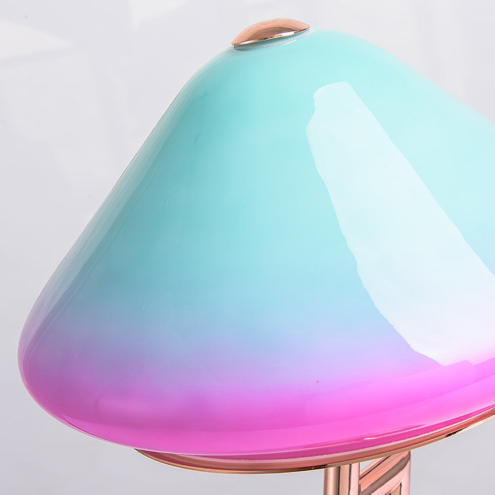 Valentina Lampe de Table Champignon Moderne, Verre/Métal, Coloré, Salon