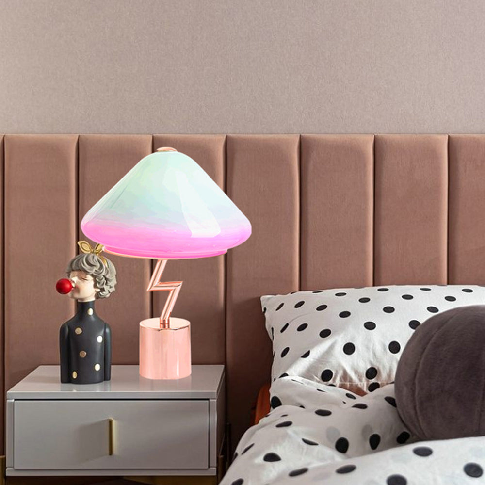 Valentina Lampe de Table Champignon Moderne, Verre/Métal, Coloré, Salon