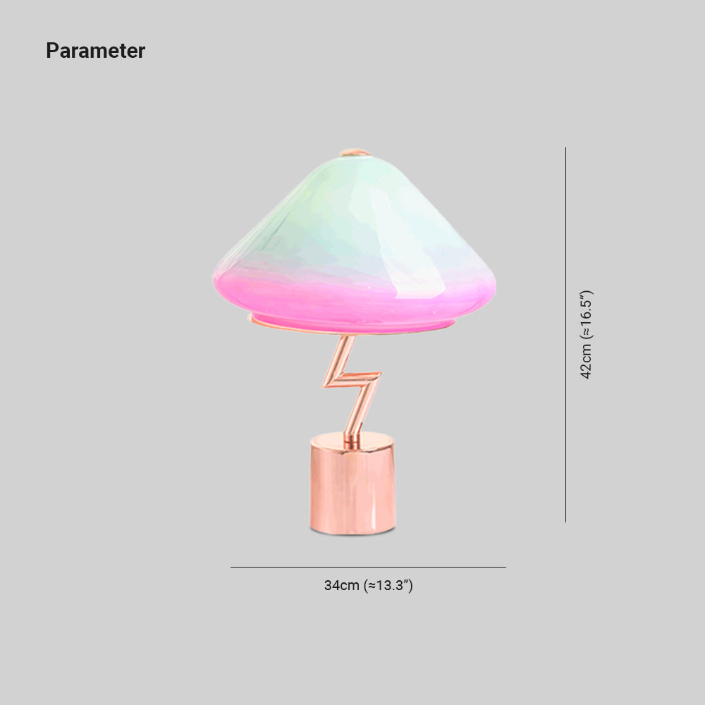 Valentina Lampe de Table Champignon Moderne, Verre/Métal, Coloré, Salon
