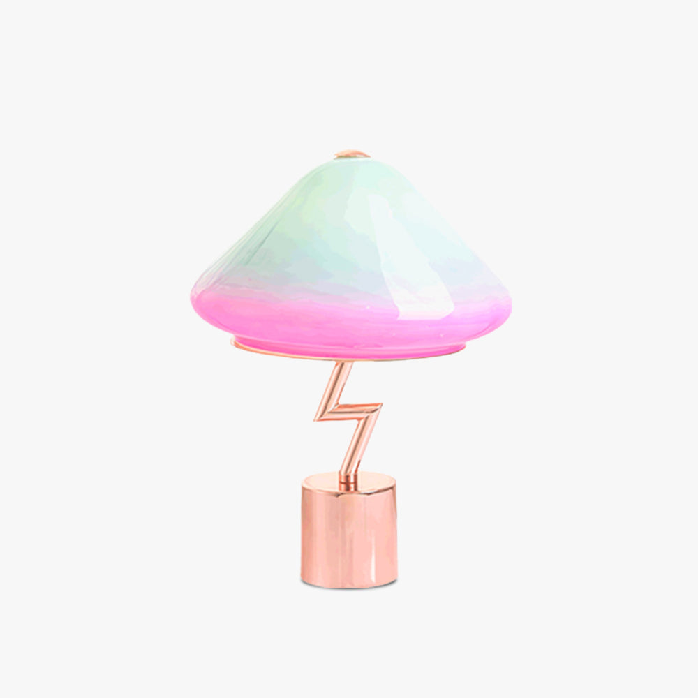 Valentina Lampe de Table Champignon Moderne, Verre/Métal, Coloré, Salon