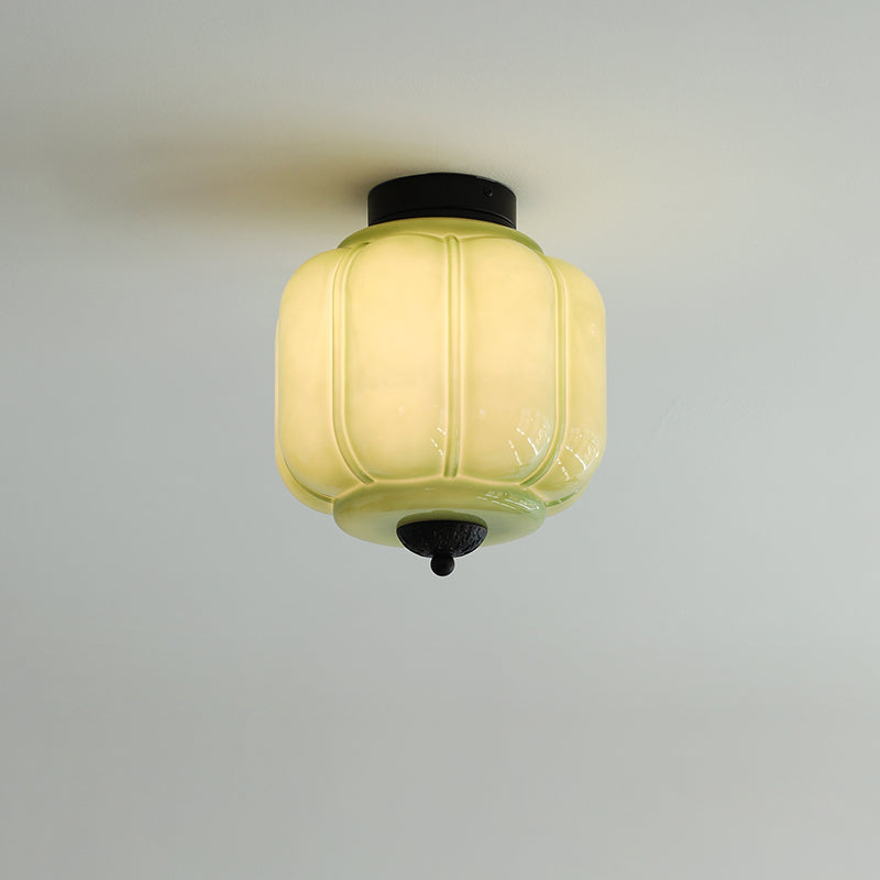 Elyra Lampe de Plafond en Verre Vert