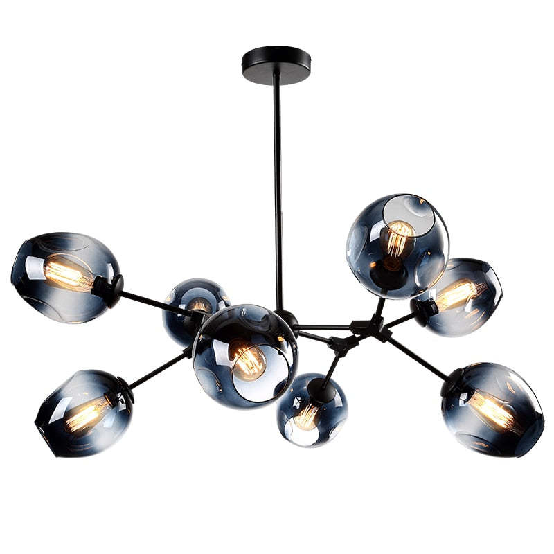 Valentina Suspension Multi Retro, Metal/Verre, Noir/Or, Chambre
