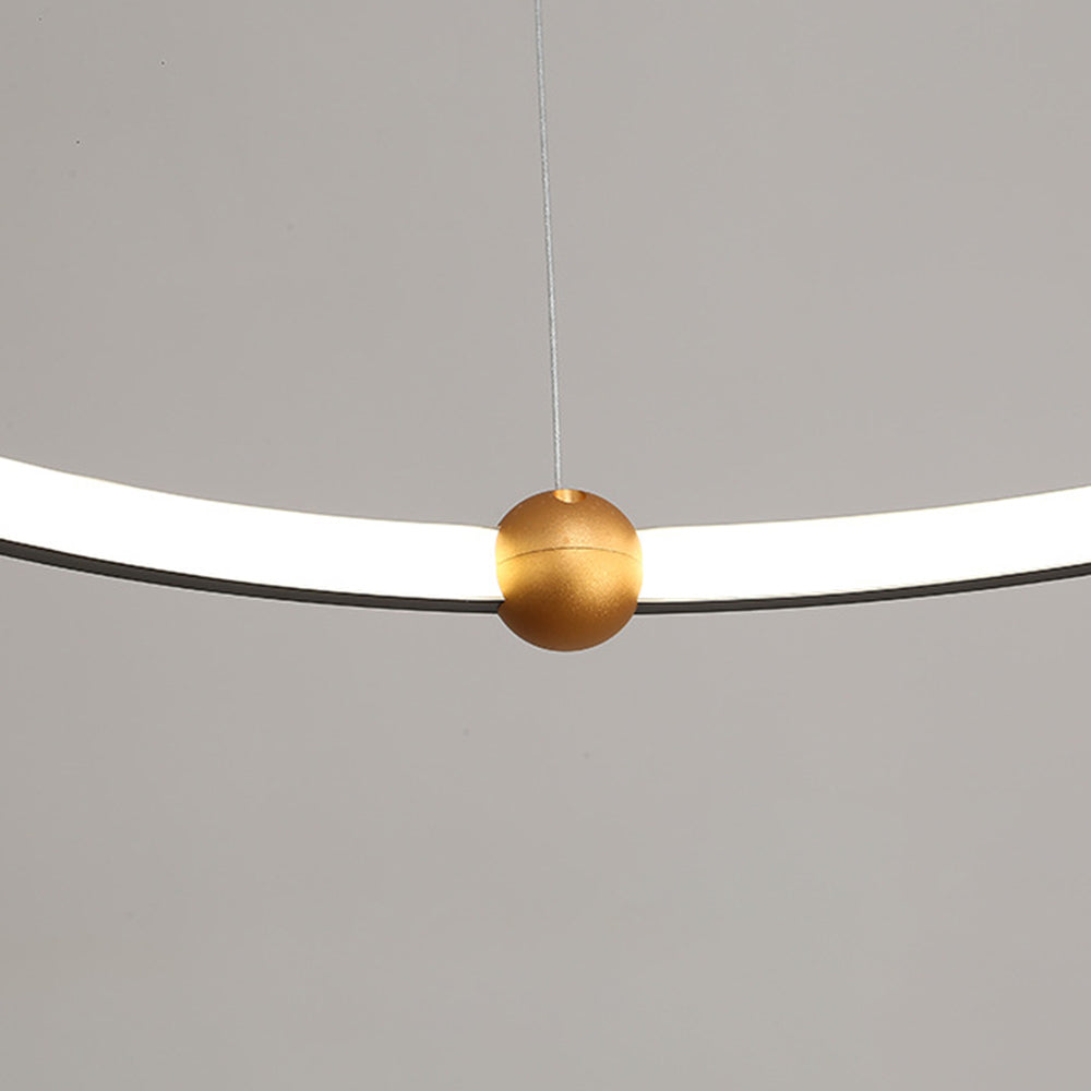 Arisha Suspension Anneau Moderne, Métal/Acrylique, Noir, Salon/Salle à Manger