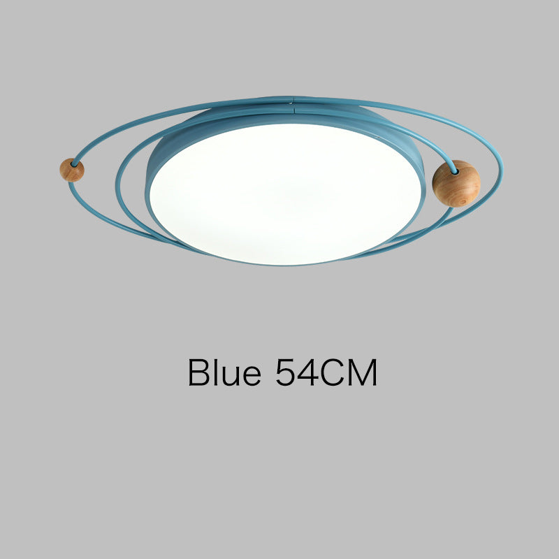 Arisha Plafonnier Rond Moderne, Metal/Bois, Blanc/Noir/Gris/Vert/Bleu, Salon