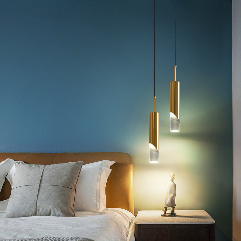 Ray Luminaires Suspension LED Simple Acrylique/Métal Or/Noir Salon