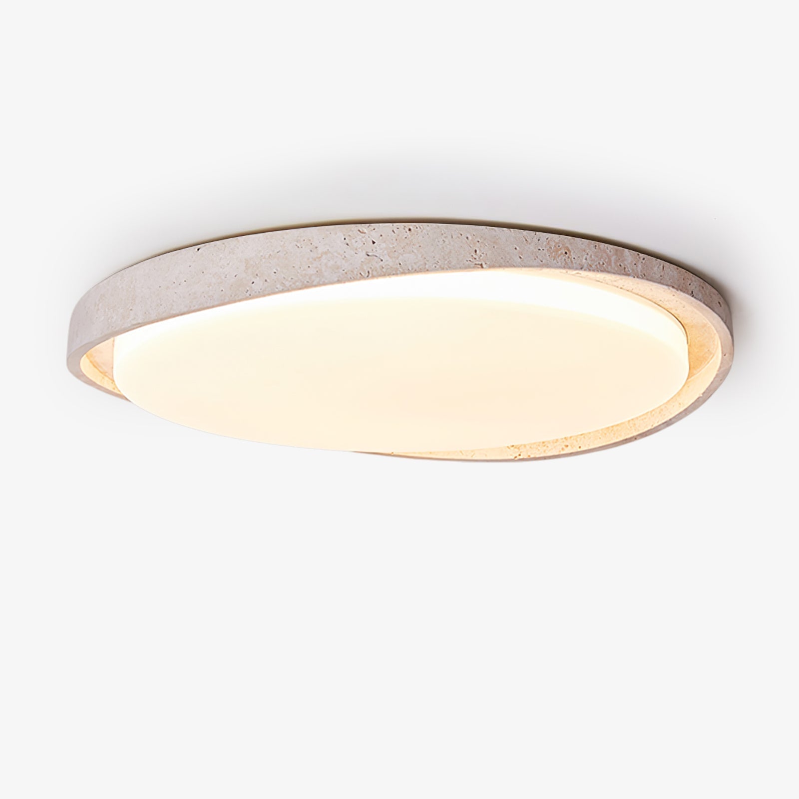 Vanoren Oval Frame Travertine Ceiling Light - Letslighting