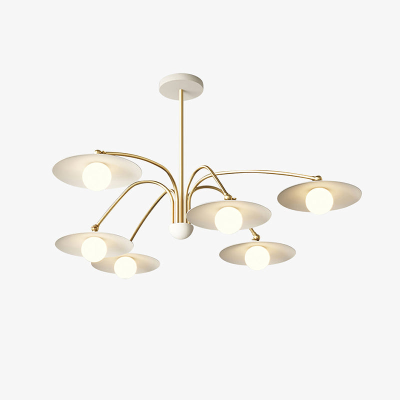 Arisha Suspension Fleur Art Déco,  Métal/Verre, Blanc, Salon