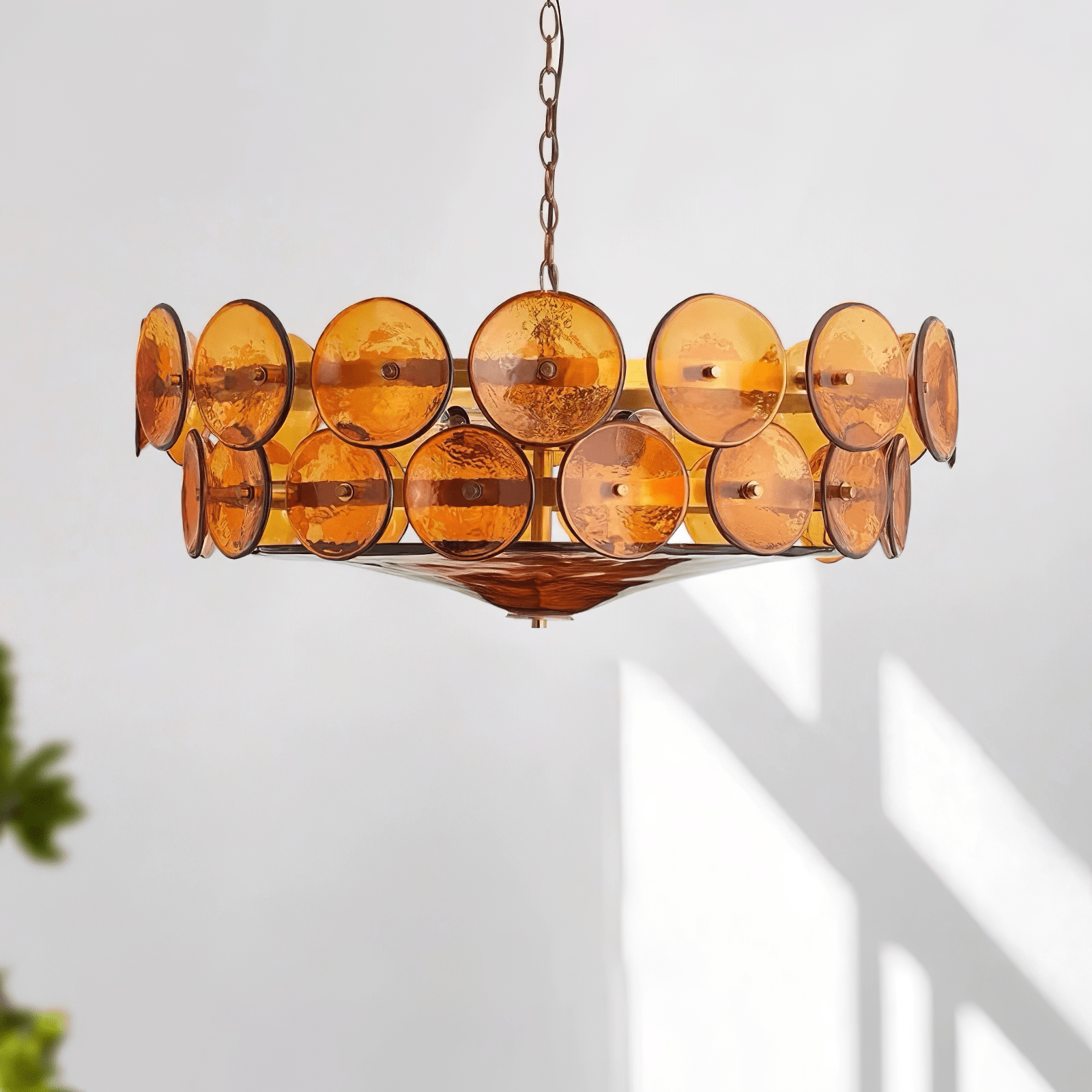 Aurora Chandelier Murano Glass Disc Vintage - Blowlighting