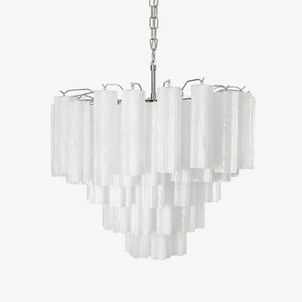 Aurora Chandelier Frosted Murano Glass Tiered Cascade - Letslighting