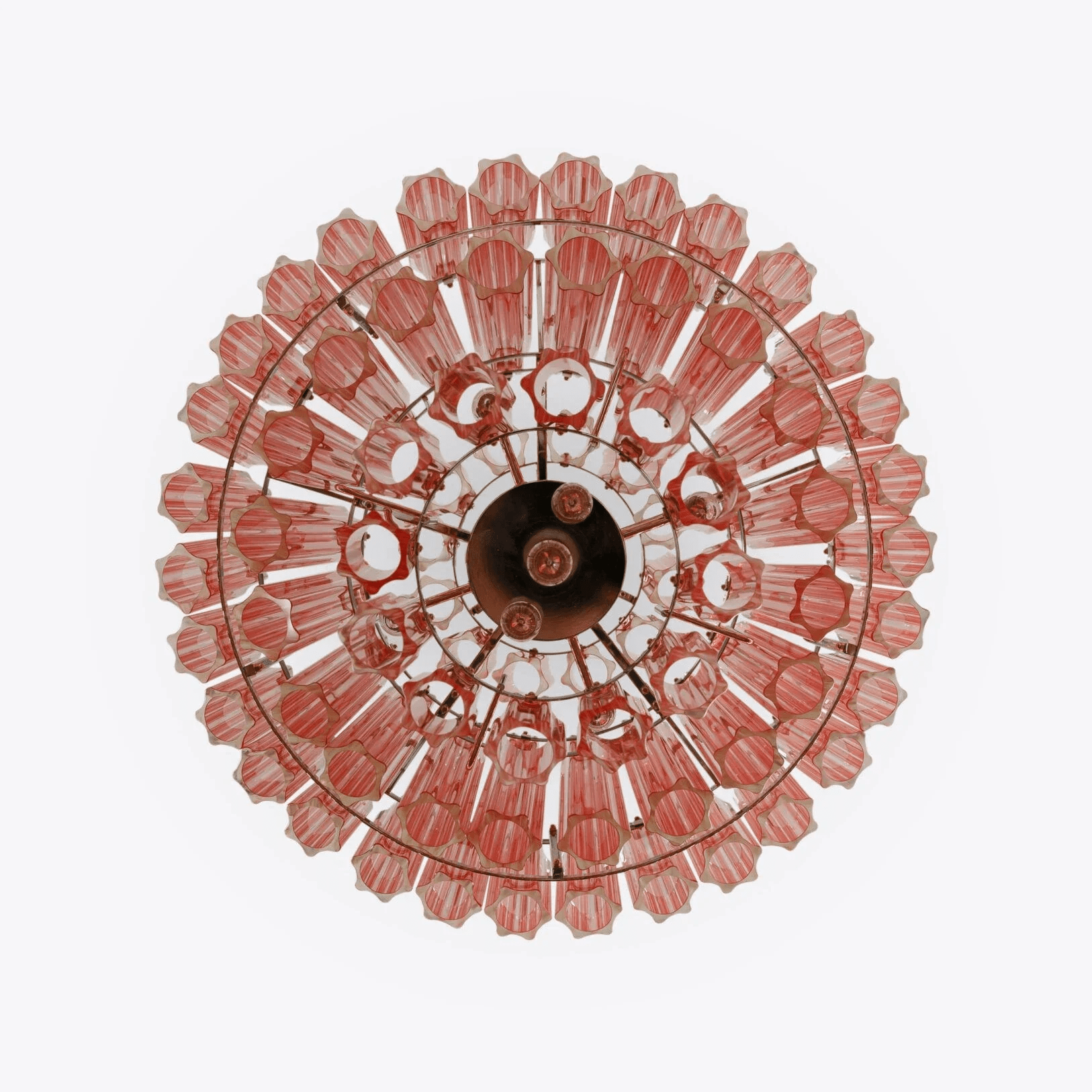 Aurora Chandelier Pink Glass Tube Layered Diamond - Letslighting
