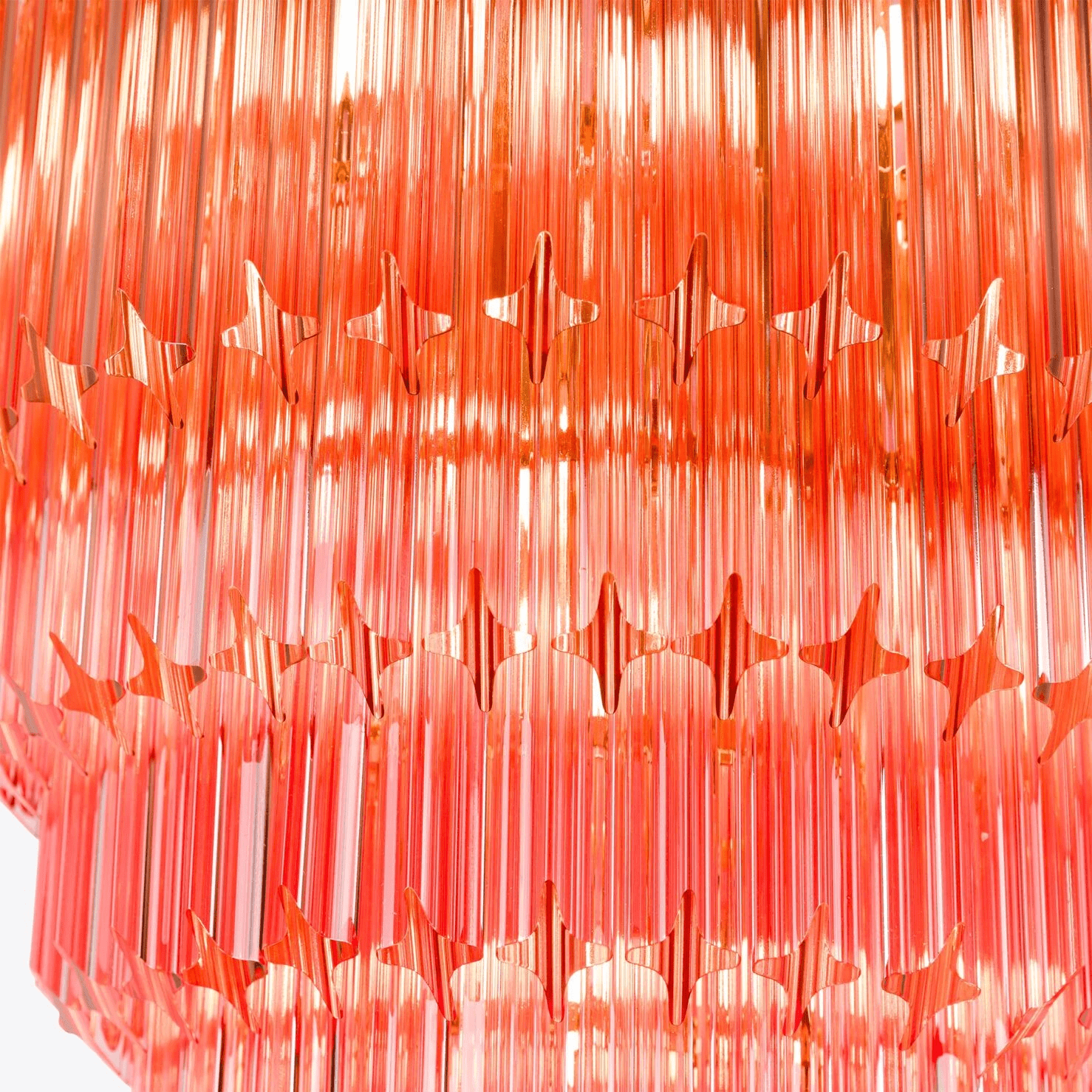 Aurora Chandelier Amber Diamond Glass Layered Retro - Letslighting